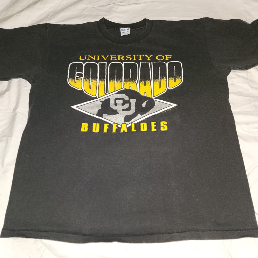 Vintage University of Colorado Buffaloes Black T-Shirt Sz Xlt, Is Used